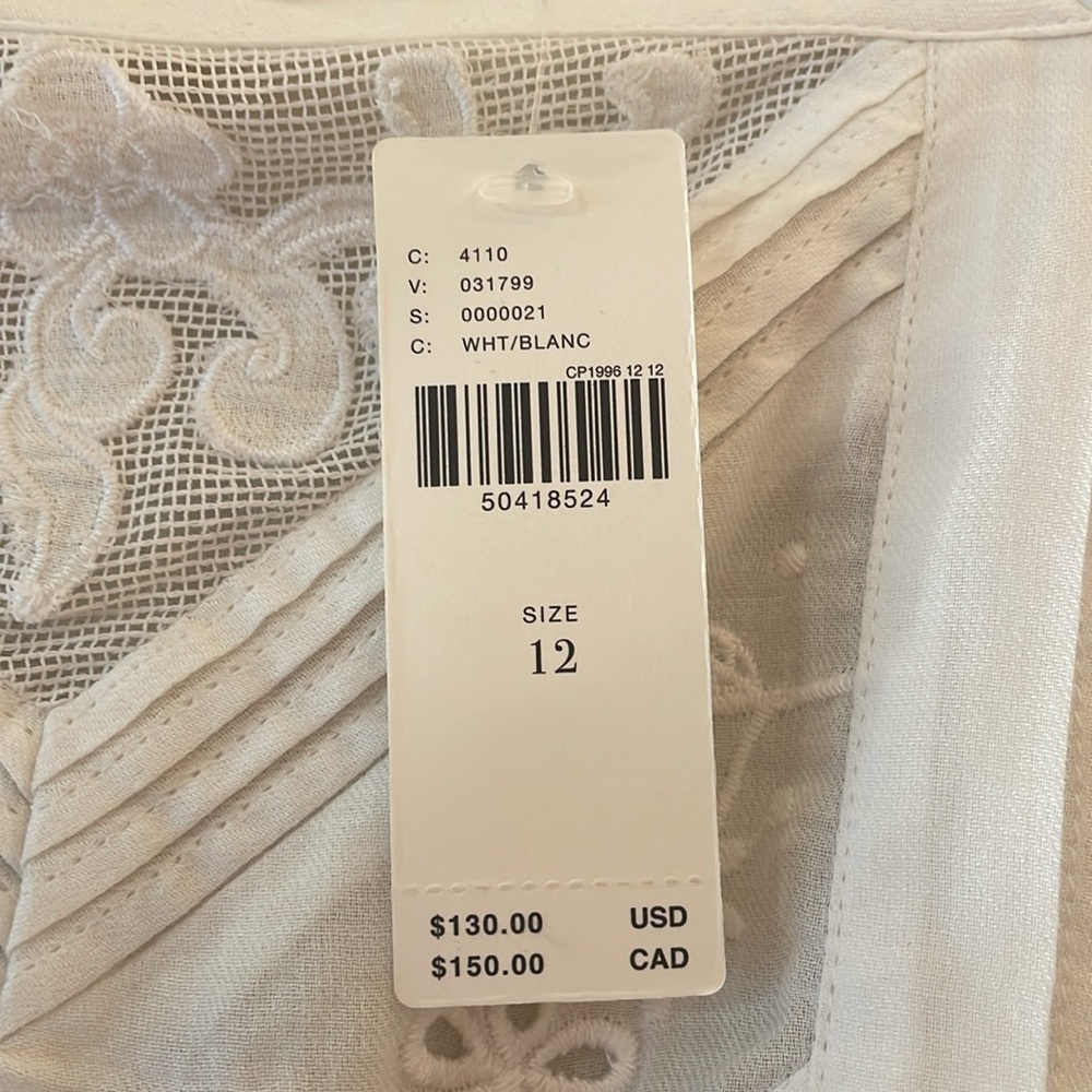 NWT Cream-colored peplum top, size 12. Maeve by Anthropologie. - Picture 4 of 4